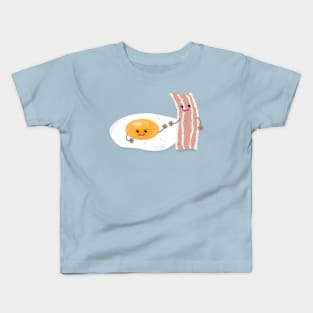 Cute kawaii egg and bacon cartoon illustration Kids T-Shirt